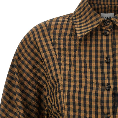 Ganni Crinckled Taffetà Blouse
