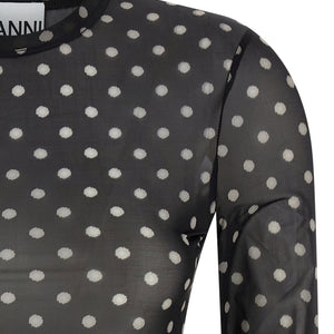Ganni Printed Sheer Sweater