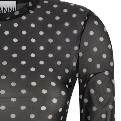 Ganni Printed Sheer Sweater