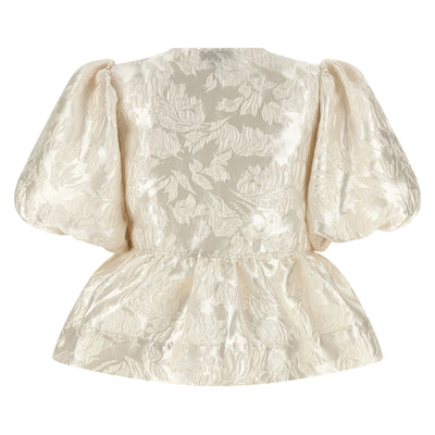Ganni Satin Peplum Blouse