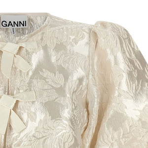 Ganni Satin Peplum Blouse