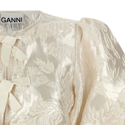 Ganni Satin Peplum Blouse