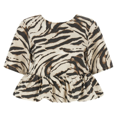 Ganni Zebra Denim Top