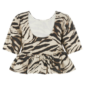Ganni Zebra Denim Top