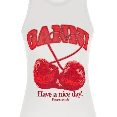 Ganni Cherry Tank Top
