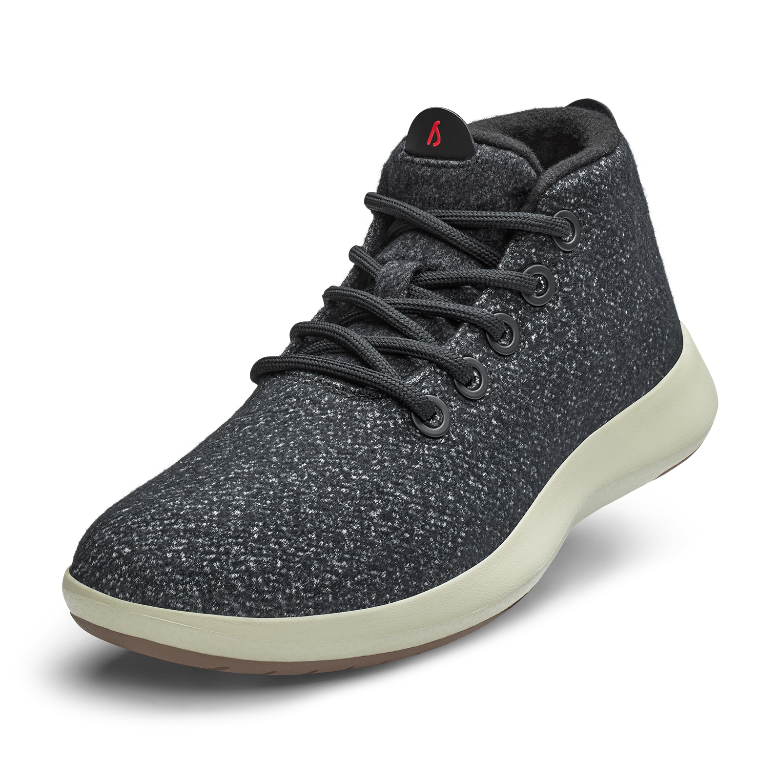 Men's Wool Runner-up Mizzles - Dark Grey/Bloom Red (Arid Beige Sole)