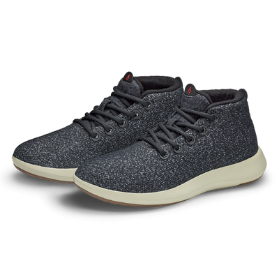 Men's Wool Runner-up Mizzles - Dark Grey/Bloom Red (Arid Beige Sole)