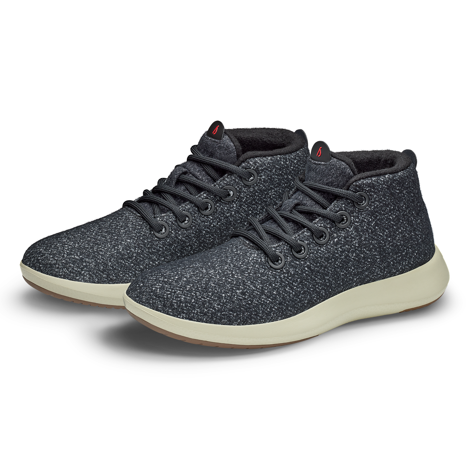 Men's Wool Runner-up Mizzles - Dark Grey/Bloom Red (Arid Beige Sole)