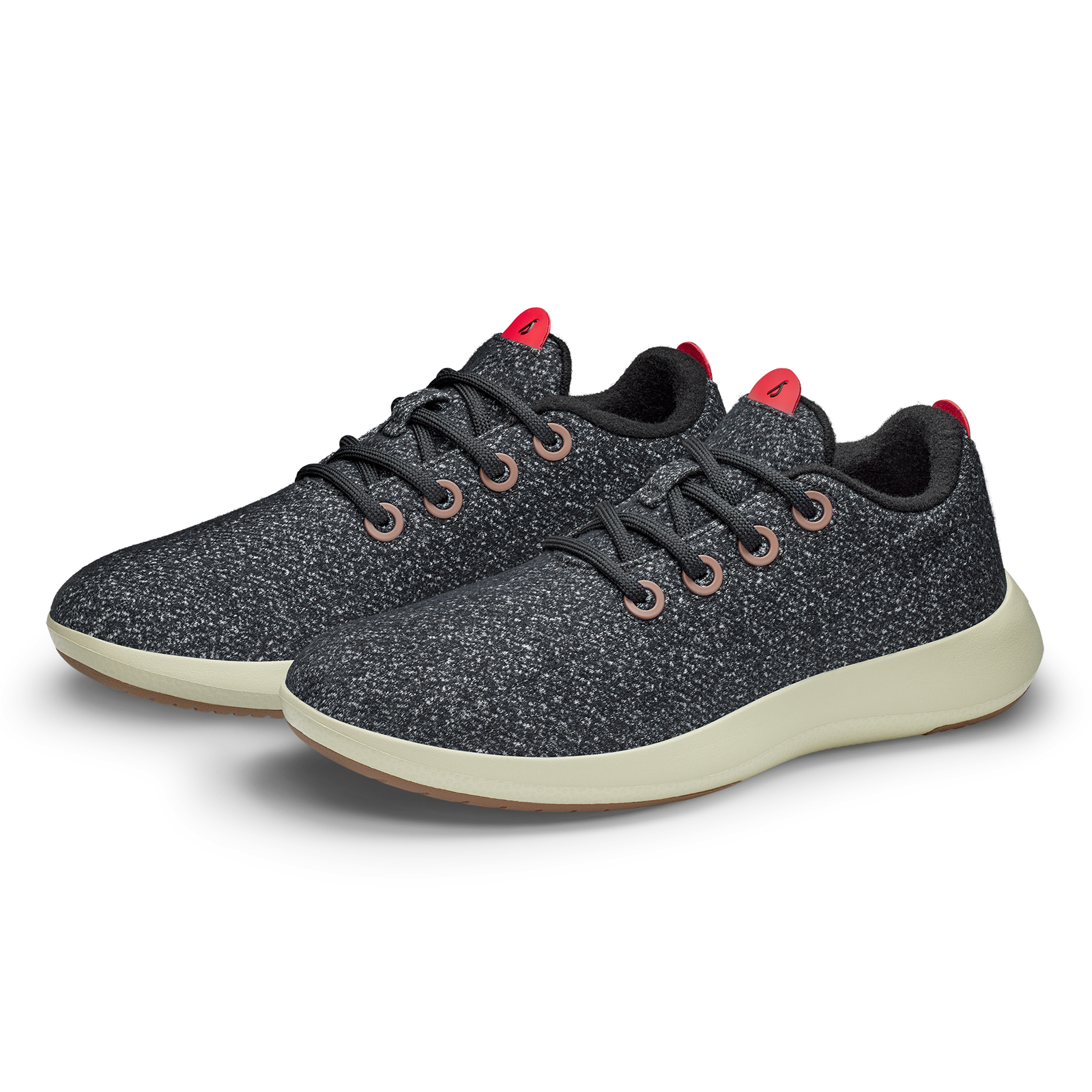 Men's Wool Runner Mizzles - Dark Grey/Bloom Red (Arid Beige Sole)
