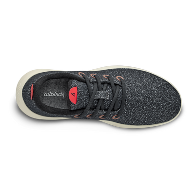 Women's Wool Runner Mizzles - Dark Grey/Bloom Red (Arid Beige Sole)