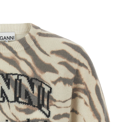 Ganni Logo Intarsia Sweater