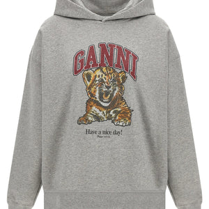 Ganni Grey Tiger Hoodie