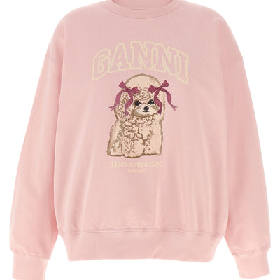 Ganni Front Print Sweatshirt
