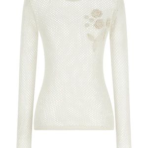 Ganni Pointelle Cotton Sweater