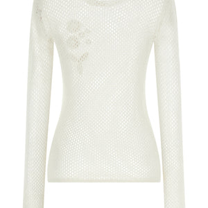 Ganni Pointelle Cotton Sweater
