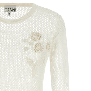 Ganni Pointelle Cotton Sweater