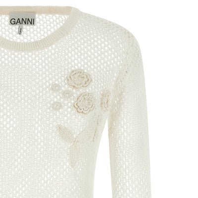 Ganni Pointelle Cotton Sweater