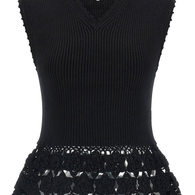 Ganni Cotton Crochet Vest