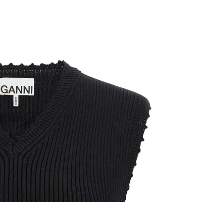 Ganni Cotton Crochet Vest