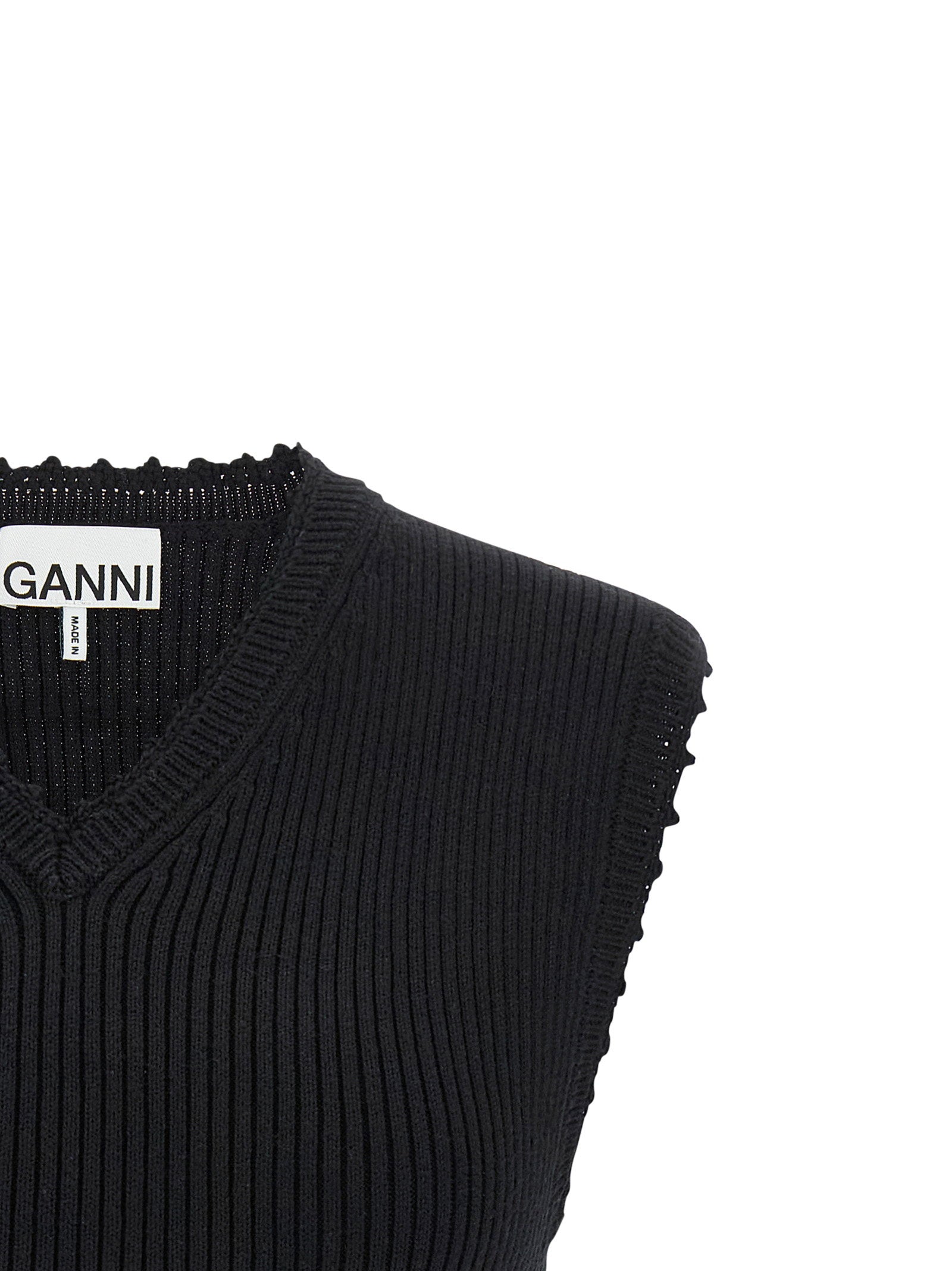 Ganni Cotton Crochet Vest
