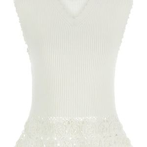 Ganni Cotton Crochet Vest