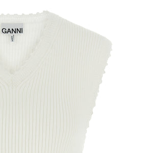 Ganni Cotton Crochet Vest