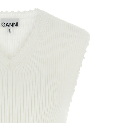 Ganni Cotton Crochet Vest