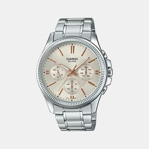 Enticer Men Quartz White Dial Chronograph Stainless Steel Watch A1078