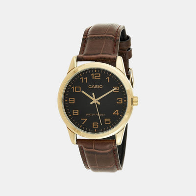 Enticer Men Quartz Beige Dial Analog Leather Watch A1084