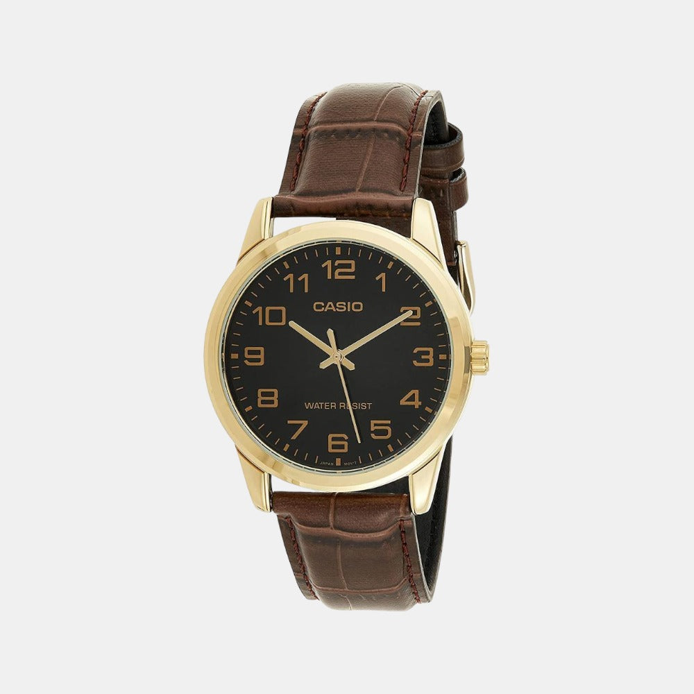 Enticer Men Quartz Beige Dial Analog Leather Watch A1084