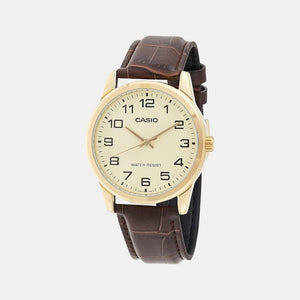 Enticer Men Quartz Gold Dial Analog Leather Watch A1086