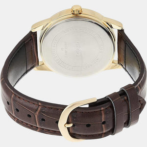 Enticer Men Quartz Gold Dial Analog Leather Watch A1086