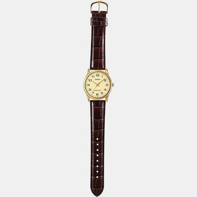 Enticer Men Quartz Gold Dial Analog Leather Watch A1086