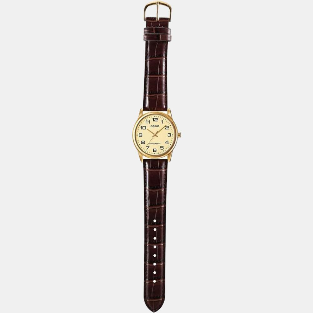 Enticer Men Quartz Gold Dial Analog Leather Watch A1086