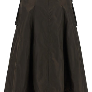 Ganni Duchesse Nylon Pleated Skirt