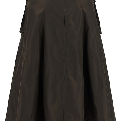 Ganni Duchesse Nylon Pleated Skirt