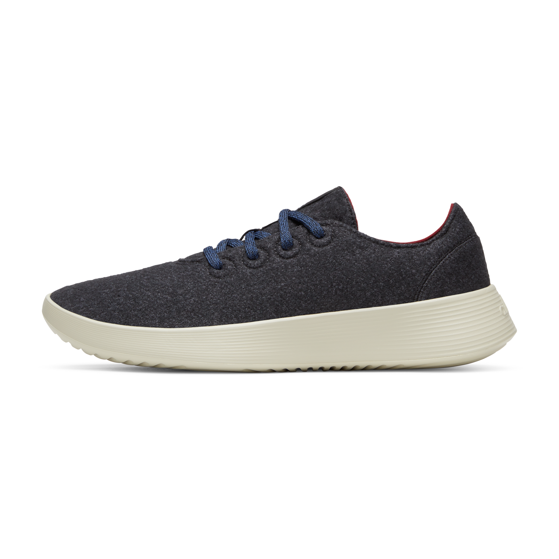 Men's Wool Runner Go - Dark Grey/Thunder Red (Arid Beige Sole)
