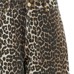 Ganni Leopard Printed Stary Jeans