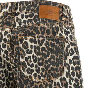 Ganni Leopard Printed Stary Jeans