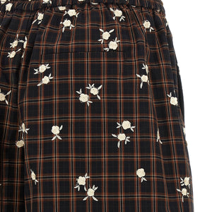 Ganni Check Flower Bermuda Shorts