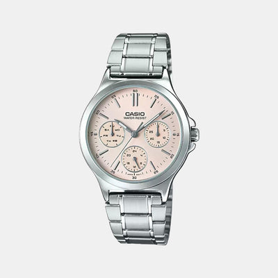Enticer Women Quartz Pink Dial Chronograph Stainless Steel Watch A1148