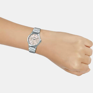 Enticer Women Quartz Pink Dial Chronograph Stainless Steel Watch A1148