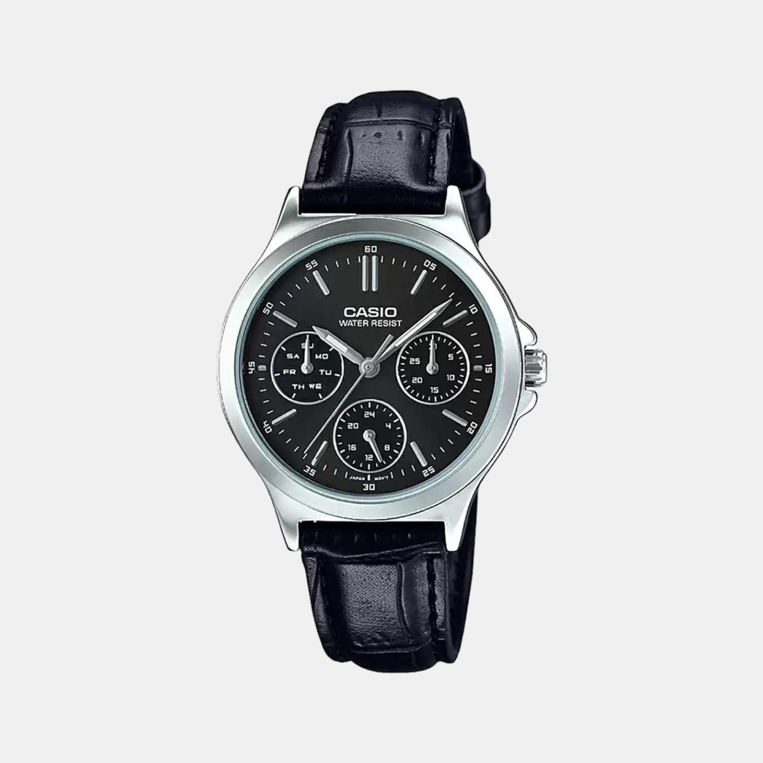 Enticer Women Quartz Black Dial Chronograph Leather Watch A1149