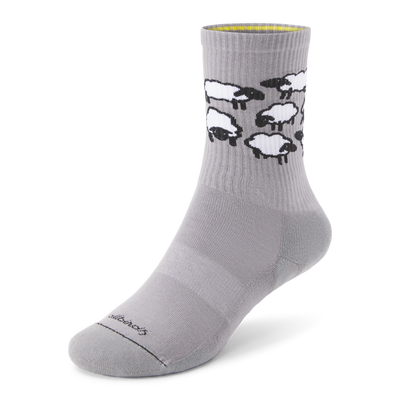 Anytime Crew Sock - Medium Grey/Blizzard (Natural Black) - Sheep