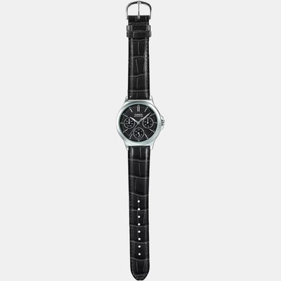 Enticer Women Quartz Black Dial Chronograph Leather Watch A1149