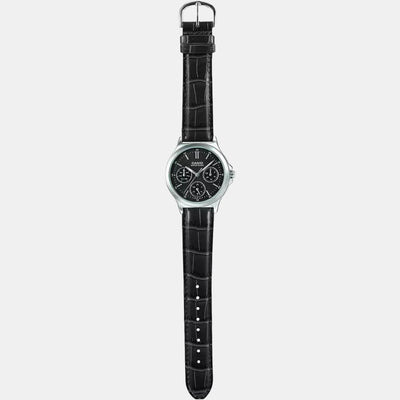 Enticer Women Quartz Black Dial Chronograph Leather Watch A1149