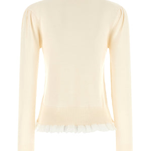 Ganni Turtleneck Sweater With Lace Trim