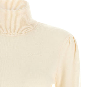 Ganni Turtleneck Sweater With Lace Trim