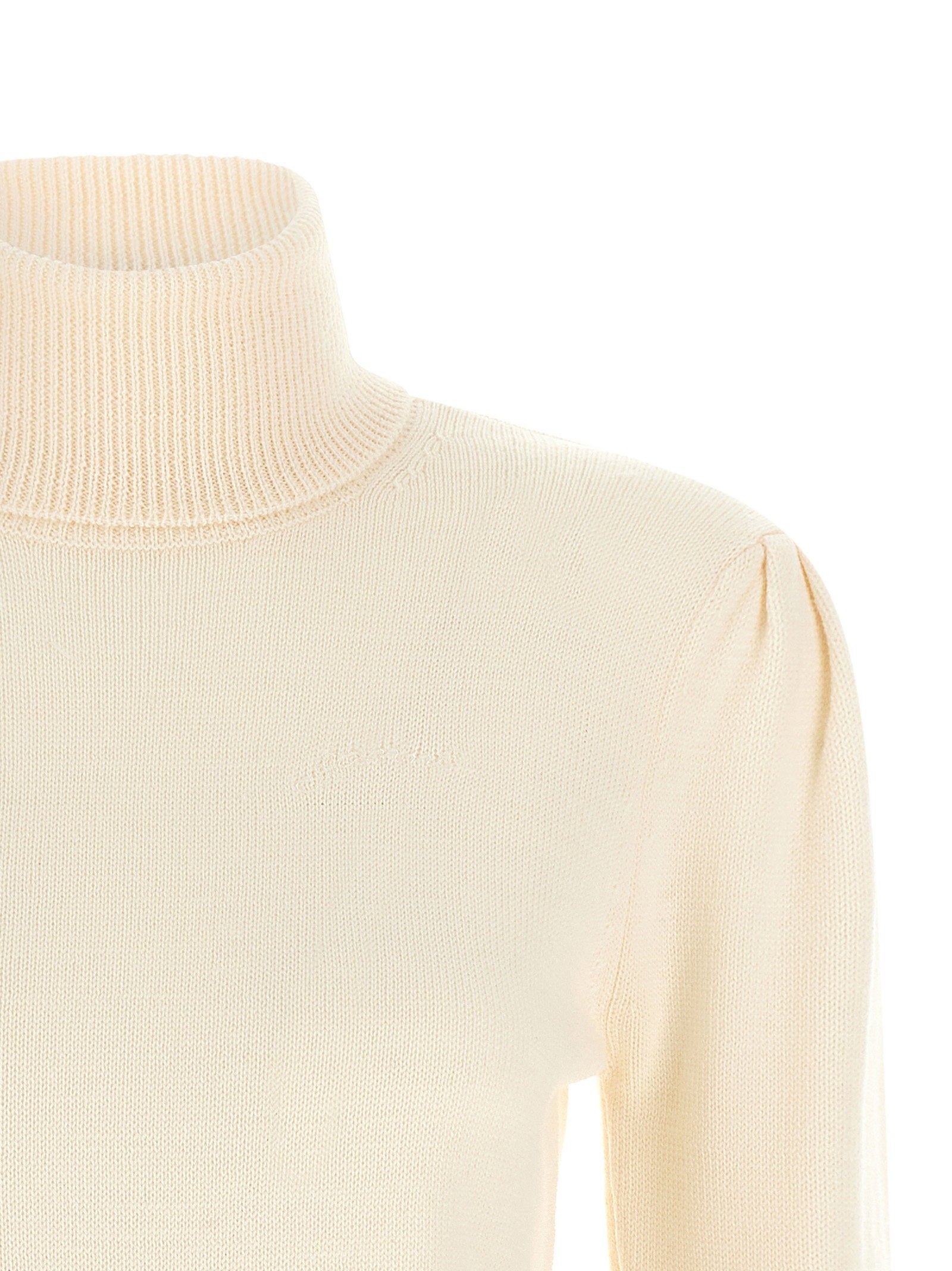 Ganni Turtleneck Sweater With Lace Trim