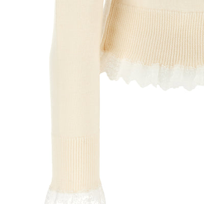 Ganni Turtleneck Sweater With Lace Trim